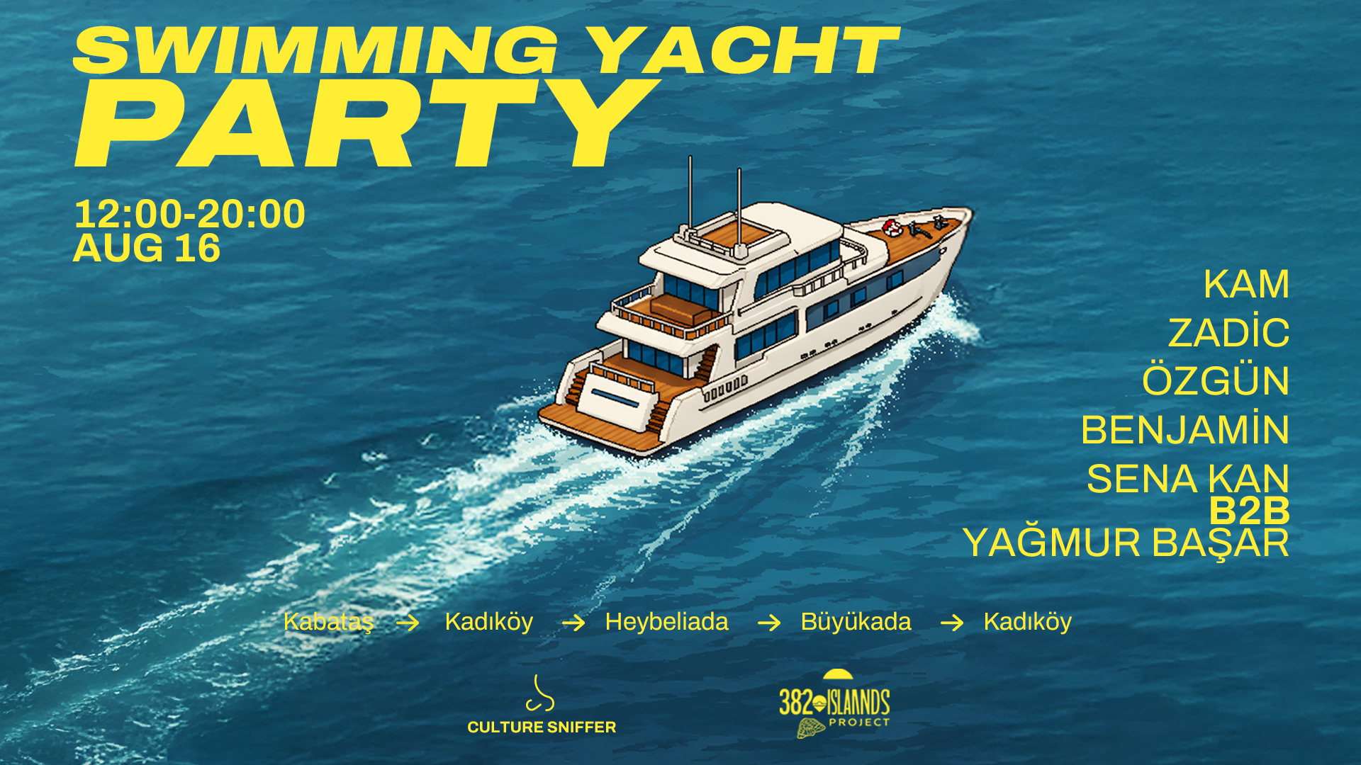 Swimming Yacht Party x 382 Islands Banner Image